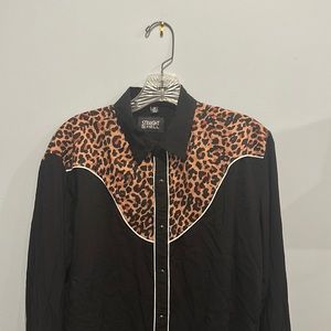 Cheetah print western shirt